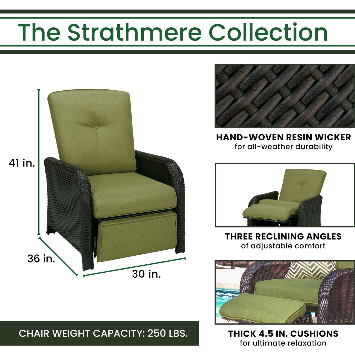 Hanover Strathmere Wicker and Steel Outdoor Patio Lounge Chair