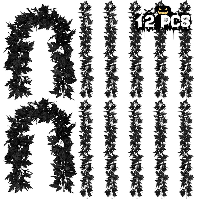 Garland Helimoto Black Halloween, paquete de 12 unidades, 21,5 m, decoración otoñal
