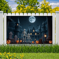 thumbnail image 4 of Skeleton Design Halloween Party Decoration Spooky Night Gothic Theme Graveyard Backdrop for Halloween Party Indoor Decoration Costume Party, 4 of 9