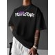 thumbnail image 1 of Camiseta gráfica de estilo urbano para hombre - Cuello redondo negro con estampado de oso, corte holgado, manga corta, camiseta informal de verano para hombre, ropa informal para salir | Diseño inspir, 1 of 5