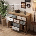 thumbnail image 5 of 39.3" Vintage Tall Storage Cabinet, Rustic Multicolor Carved Wood Cabinet with 7 Drawers & 2 Doors, Farmhouse Accent Furniture for Living Room, Dining Room, Hallway, 5 of 7
