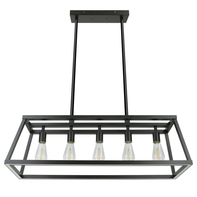 Feit Electric Katalyst 60 Watts 5 Lumières Noir Mat Moderne Réglable CCT et 3 Modes de Lumière Lustre LED Intégré CHD345CCTNLBK