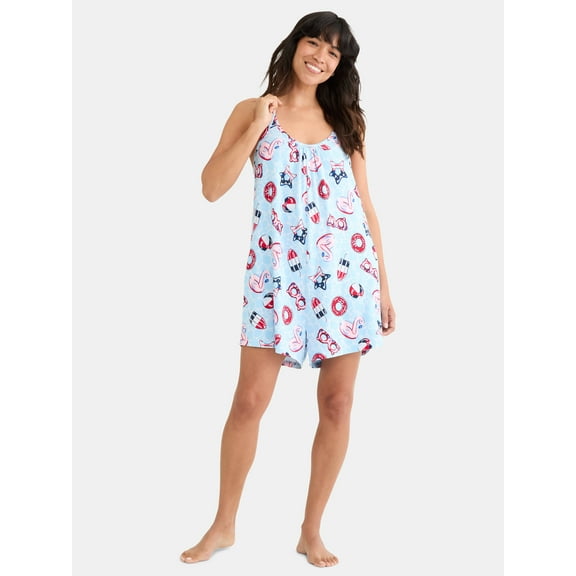 Summer Women's Sleep Romper from Way to Celebrate, Sizes XS-3X