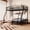 Black, variant on Twin over Full Bunk Bed Metal Bunk Beds with Ladder and Guardrail UV Resistant Weatherproof Design White