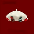 thumbnail image 4 of Cute Christmas Beret Christmas Warm Bow Beret Christmas Warm Bow Beret Christmas Decorations for Home Of The Day, 4 of 9