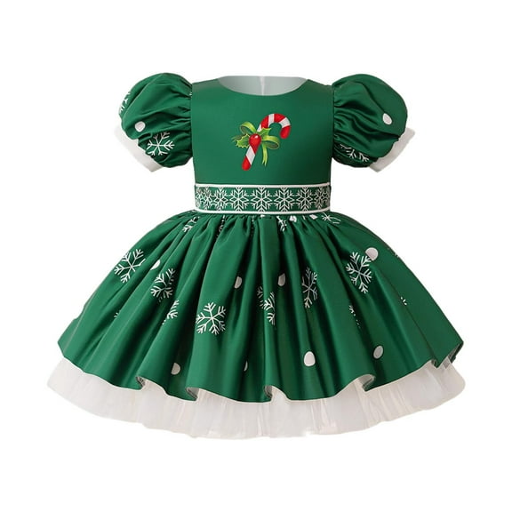 TEDOYE Toddler Child Xmas Girls Dress Party Dance Kids Christmas Princess Pageant Gown Girls Dress Soft Wear, 9-12 Months