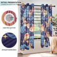 thumbnail image 5 of Orange Fish in Waves Semi Sheer Curtains for Living Room Bedroom Set of 2 Insulated Window Drapes, 5 of 6