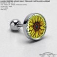 thumbnail image 4 of Body Candy 16G Womens 6mm 316L Stainless Steel Blossom Creation Yellow Sunflower Mens Cartilage Earring Helix Tragus Jewelry 1/4", 4 of 8