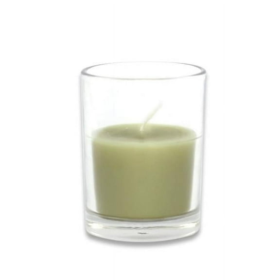 Sage Round Glass Votive Candles, Green - 12 Piece per Box
