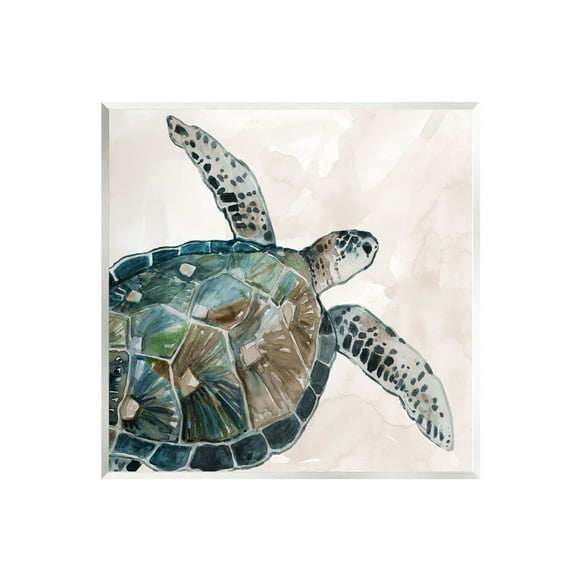 Stupell Industries Brown Tortoise Sea Life Graphic Art Unframed Art Print Wall Art, Design by Carol Robinson
