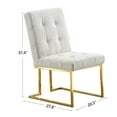 thumbnail image 3 of Newboti Furniture Modern Linen Dining Chair Set of 2, Tufted Design and Gold Finish Stainless Base 86929, 3 of 11