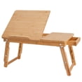 thumbnail image 1 of SONGMICS Mesa de Ordenador Port&aacute;til, de Bamb&uacute;, Mesa de Cama con 5 &Aacute;ngulos de Inclinaci&oacute;n Ajustables, con Caj&oacute;n Peque&ntilde;o, Natural MLLD01, 1 of 8