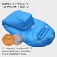 thumbnail image 2 of Hyke & Byke Shavano 32 F Hiking & Backpacking Sleeping Bag - 3 Season, 650FP Duck Down Sleeping Bag - Ultralight - Light Blue - 87in - Long, 2 of 7