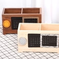 thumbnail image 5 of SIEYIO Solid Wood Perpetual Calendar Pen Holder Storage Box for Creative Pencil Holder, 5 of 12