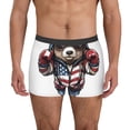 thumbnail image 1 of Fotbe Patriotic Boxing Bear Art Calzoncillos Tipo Boxer con Bolsa de Soporte Total para Hombre, X-Temp Fresco, Transpirable y de Secado Rápido-Medium, 1 of 5