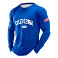 thumbnail image 4 of Men's T Shirts Letter Print Graphic Long Sleeve Crewneck Casual Comfortable Funny Mens Shirts, 4 of 4