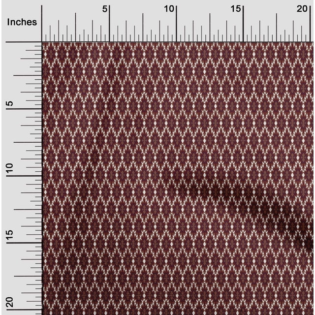 oneOone Polyester Lycra Fabric Ethnic Geometric Flame Stitch_Printed Craft Fabric BTY 56 Inch Wide
