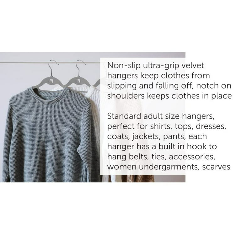 Simplify 12-Pack Velvet Non-slip Grip Clothing Hanger (Blue) in the Hangers  department at