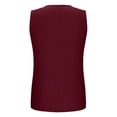 thumbnail image 5 of Liquidation! Hauts Grande Taille pour Femmes, Blouse à Manches Courtes d'Été pour Femmes, Mode Décontractée Sans Manches Unie Col en V Blouse, 5 of 5