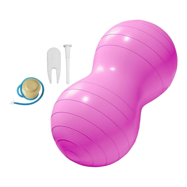 Colaxi Peanut Ball Stability Portable Core Strength Training Lightweight Fitness Exercise Ball with Pump for Gym Workout Office Home Rose Red