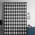 thumbnail image 5 of Black White Plaid Semi Sheer Curtains Drapes for Living Room, Bedroom, French Doors Window 108 Inches Long, Modern Simple Buffalo Check Gingham Rod Pocket Chiffon Curtain Drapery Voile Drape Panel, 5 of 6