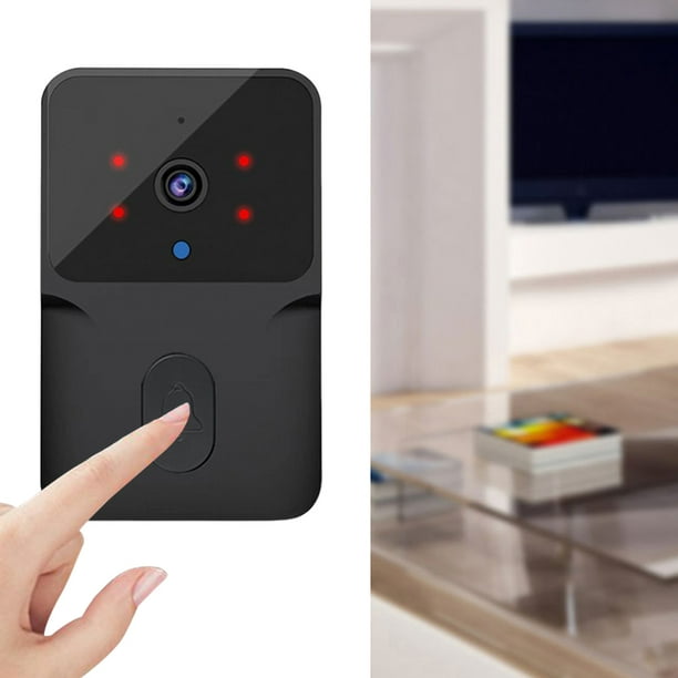 Timbre Inalámbrico Smart Door Chime HD Visión Nocturna WIFI Door Bell Monitoreo Remoto (Negro)