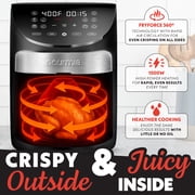 Gourmia 7 QT Air Fryer, 10 Presets, FryForce 360°, Digital, Stainless Steel