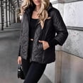 thumbnail image 5 of VEKDONE Womens Diamond Quilted Hooded Puffer Jacket Zip up Padded Coat Relaxed Fit Warm Jackets Fall Winter Fashion Outerwear for Commuting, 5 of 9