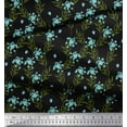 thumbnail image 3 of Soimoi Black Cotton Duck Fabric Leaves,Insect & Floral Artistic Decor Fabric Printed BTY 42 Inch Wide, 3 of 3
