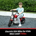 thumbnail image 3 of NEWWARE 36V Electric Dirt Bike, 350W Kids Ride on Dirt Bike with Twist Grip Throttle, Hand-Operated Dual Brakes, Key Start, Battery Display, Max Speed 15.5mph, Electric Motorcycle for Age 8+, Red, 3 of 7