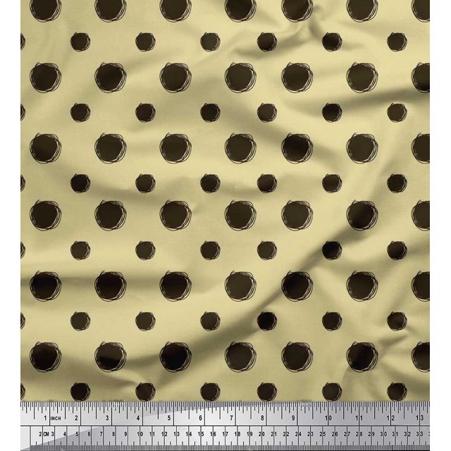 Soimoi Modal Satin Fabric Dots Dots Printed Craft Fabric by the Yard 42 Inch Wide