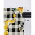 thumbnail image 6 of Gnomes Plaid Curtains 45 Inch Length,Sheer Curtains for Bedroom Living Room Window Yellow Sunflower Farmhouse Bee Black Check Rod Pocket Drapes Kitchen Curtains Small Half Window 52"x45" 2 Panels, 6 of 7