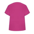 thumbnail image 5 of DPTALR George Women's Summer V-neck Short-Sleeve T-Shirts,14 Colors Available: Comfortable Stylish Casual Tops,Hot Pink,Size L, 5 of 6