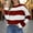 Red, variant on Dolkfu Striped Sweaters Women Crew Neck Black Cozy Sweater Pullover Loose Knit Shirt Ladies Tops L