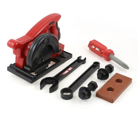 Black Red Electric Lawn Trimmer Screw Engineer Tools Creative Toy Set 