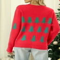 thumbnail image 2 of Pull Tricoté Jacquard Arbre de Noël Ample pour Femmes Manches Longues Col Rond, 2 of 5