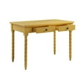 thumbnail image 2 of Benjara Writing Desk WIth Ornate Carvings and Turned Legs, Yellow, 2 of 4