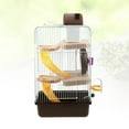 thumbnail image 5 of 21x27x45cm De lujo de tres capas Hamster Cage Pet House Portable Small Pets House Hamster House (Café), 5 of 5