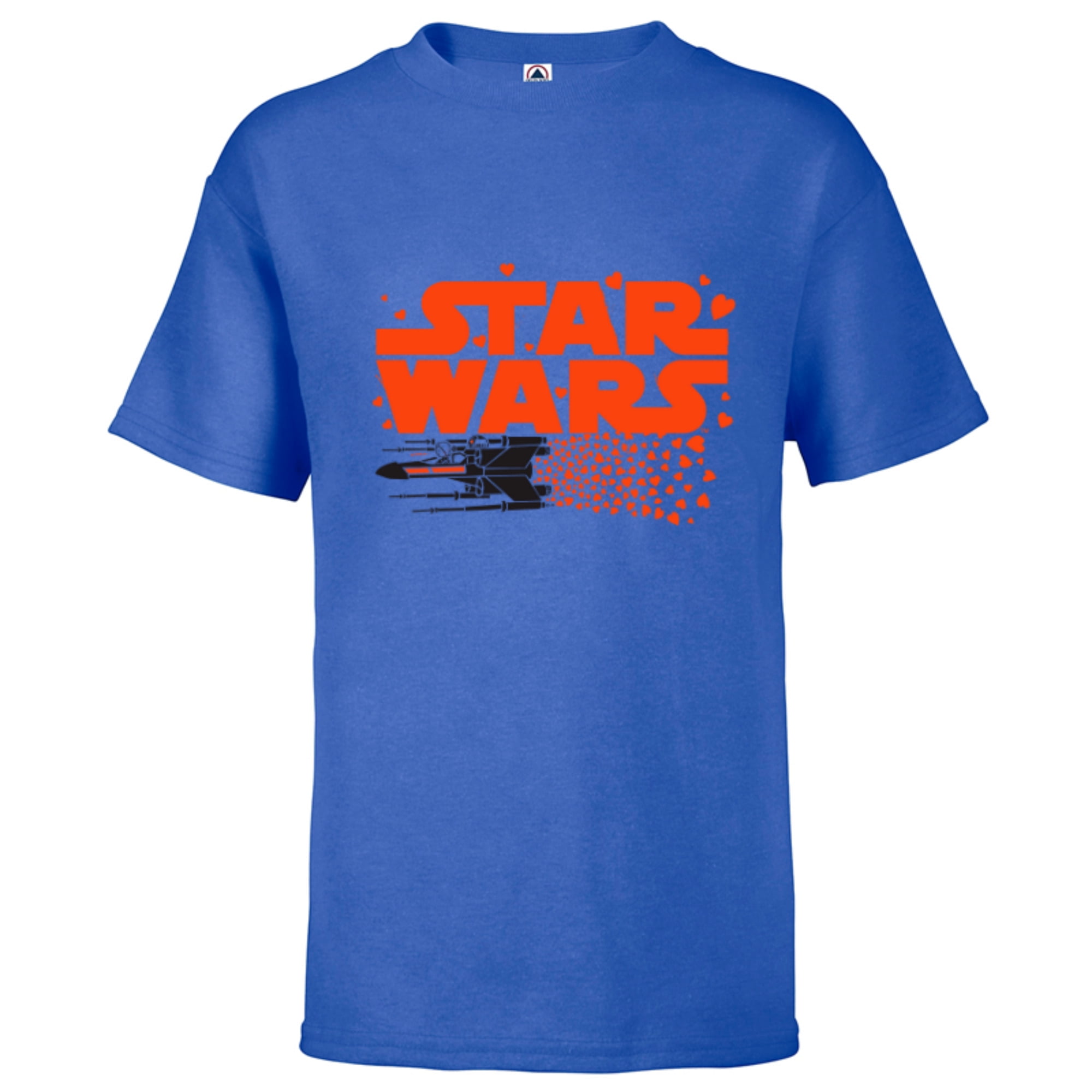 Star Wars Logo X-Wing Luke Skywalker R2-D2 Splatter Hearts - Short ...