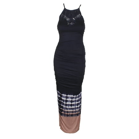 Jessica Simpson Juniors Navy Teslie Macrame-Neck Tie-Dye Maxi Dress XL