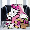 thumbnail image 6 of Hello Kitty Throw Blanket, Cozy Flannel Blankets For Boys Girls, Super Soft Warm Blanket For Couch Sofa Bed, 6 of 9