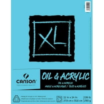 Canson XL Series Oil & Acrylic Paper Pad, Foldover Binding, (136lb/290g), 24 Sheet, 11" x 14"