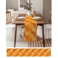 thumbnail image 3 of Boanket Orange Tropical Leaf Table Runner - 70 Inch Long, Kitchen Dining Table Runner Dresser Scarves, Botanical Palm Leaves Summer Farmhouse Decor for Coffee Tables Wedding Party Banquet, 3 of 8