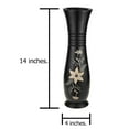thumbnail image 4 of AeraVida Hand Carved Jasmine Flower Black 14-inch Mango Tree Wood Vase, 4 of 4