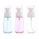 thumbnail image 1 of 3 botellas de spray vacías de 100 ml con bomba a presión, envases portátiles para protección solar (transparentes, azules y rosas)., 1 of 6