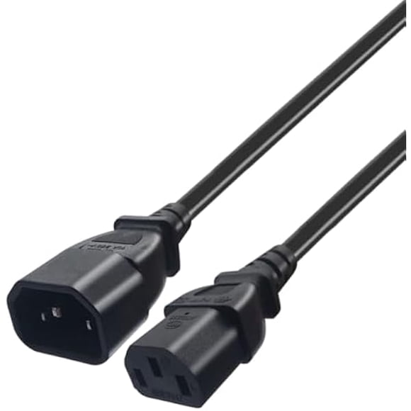 xixishop C14 to C13 Power Cord 3m, Replacement Cable for PDU UPS and Computer Server Power Supply(3m Straight to Straight IEC320 C14 to C13)