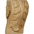 thumbnail image 1 of Ekena Millwork CORW01X01X03BARO 1.75 Po L x 1.5 Po P x 3 Po H Mini Acanthus Bloc Feuille Corbel - Chêne Rouge - Accent Architectural, 1 of 1