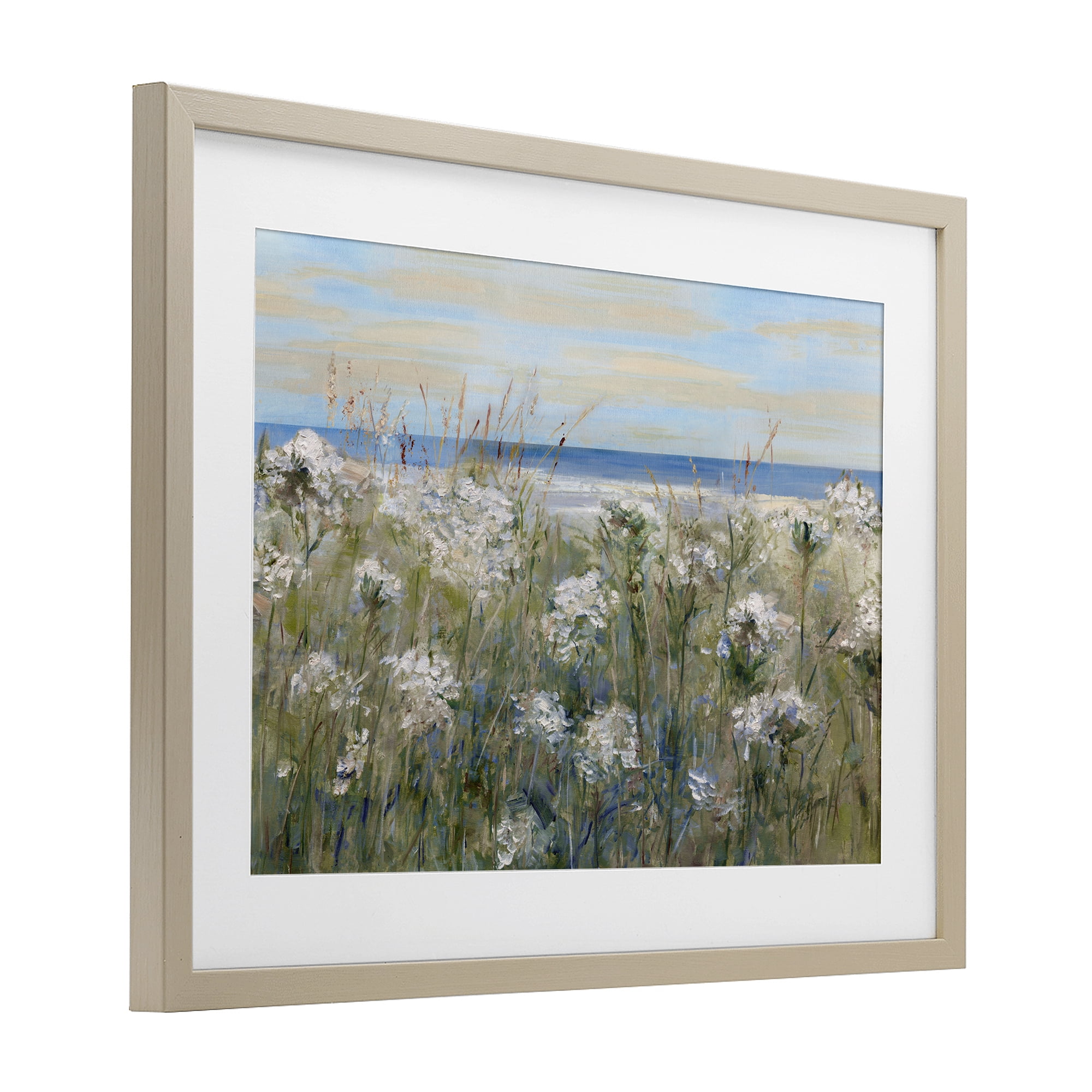 Stupell Industries Impressionist Seaside Meadow Birch Framed Print Under Glass, design by Sally Swatland