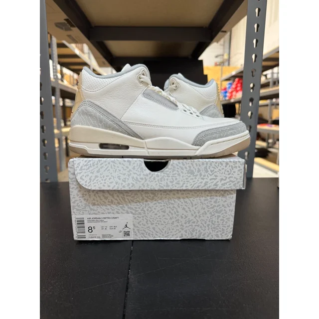 A i r-Jor-dan 3 Retro Craft Ivory FJ9479-100 Size 8.5