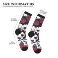 thumbnail image 3 of KLL Gothic Skulls And Roses Print Cool Socks Men's Women's Crew Socks Funny Crazy Novelty Stockings, 3 of 7